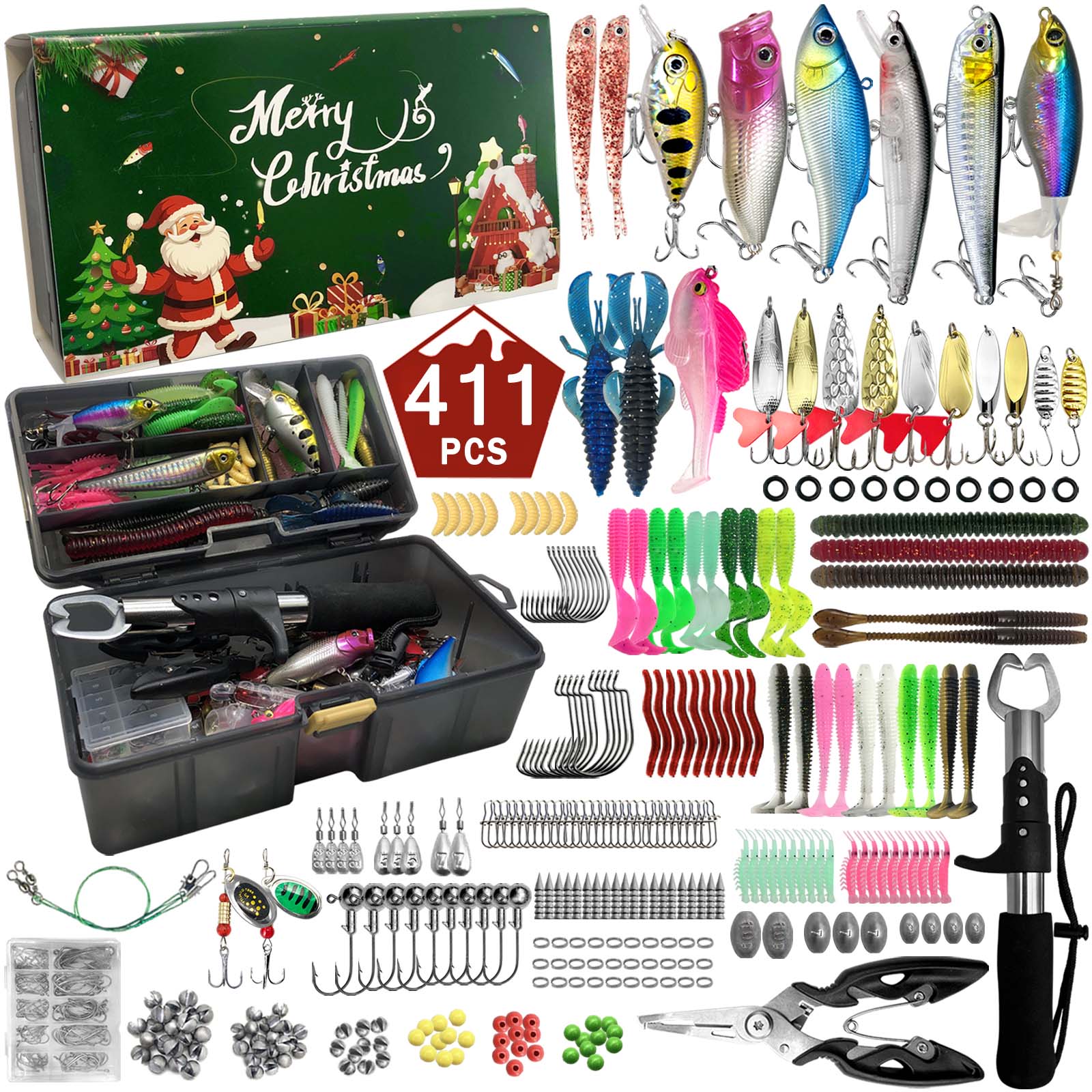 Brushless Motor 3650 - 411/366/136/86Pcs of Christmas fishing lure set