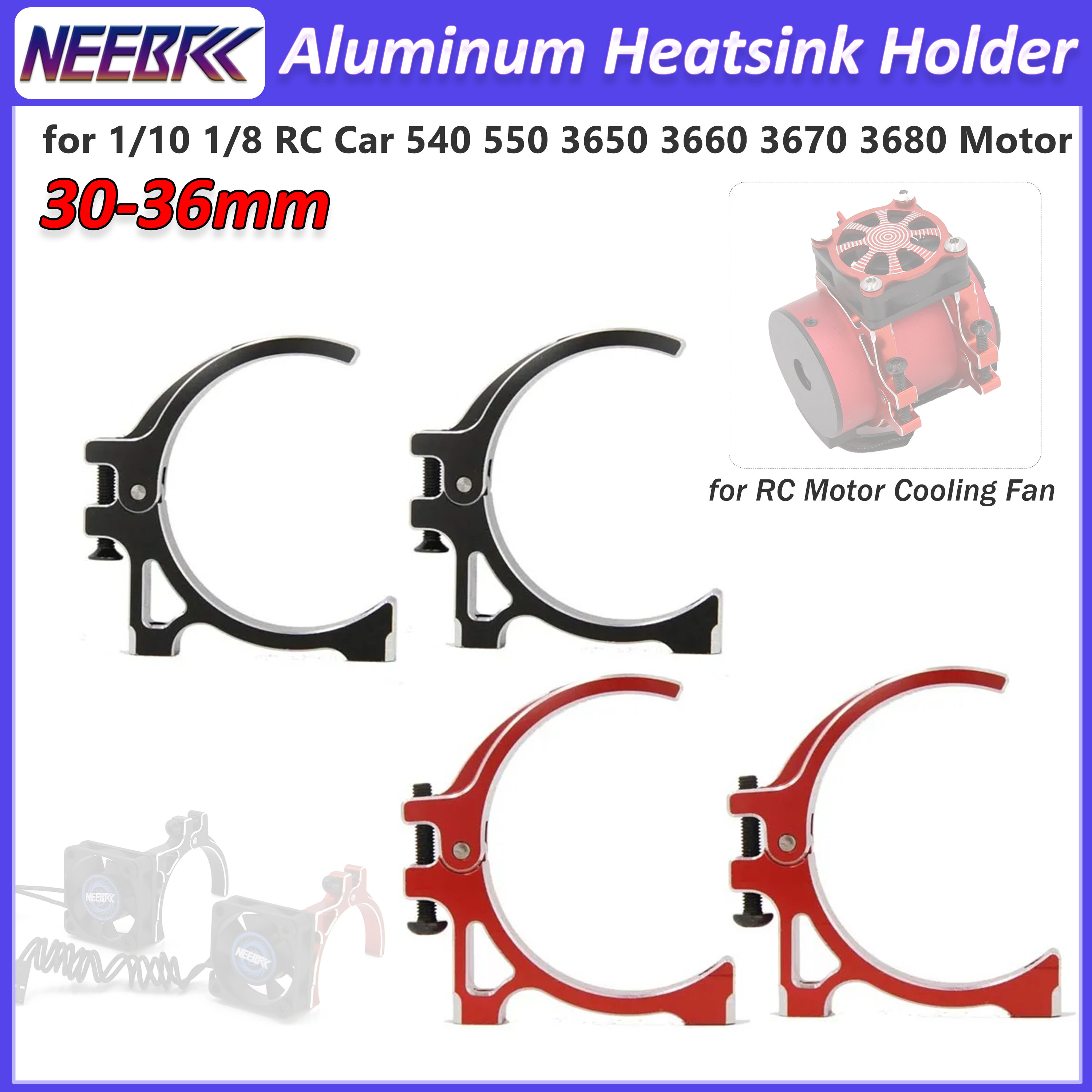 Brushless Motor 3650 - 30-36mm Aluminum Heatsink Holder RC Motor