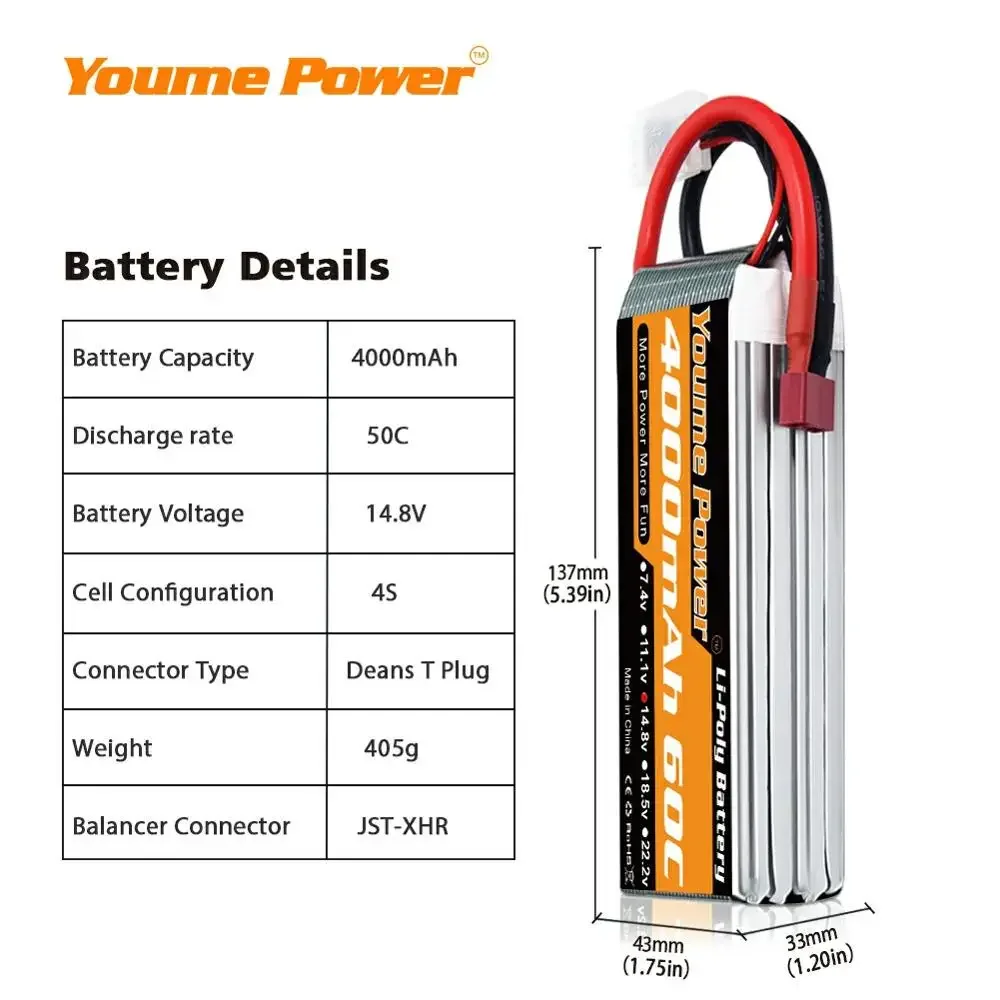 4S 14.8V Lipo Battery 3300mah  - Rc Truck Monster のレビューと価格