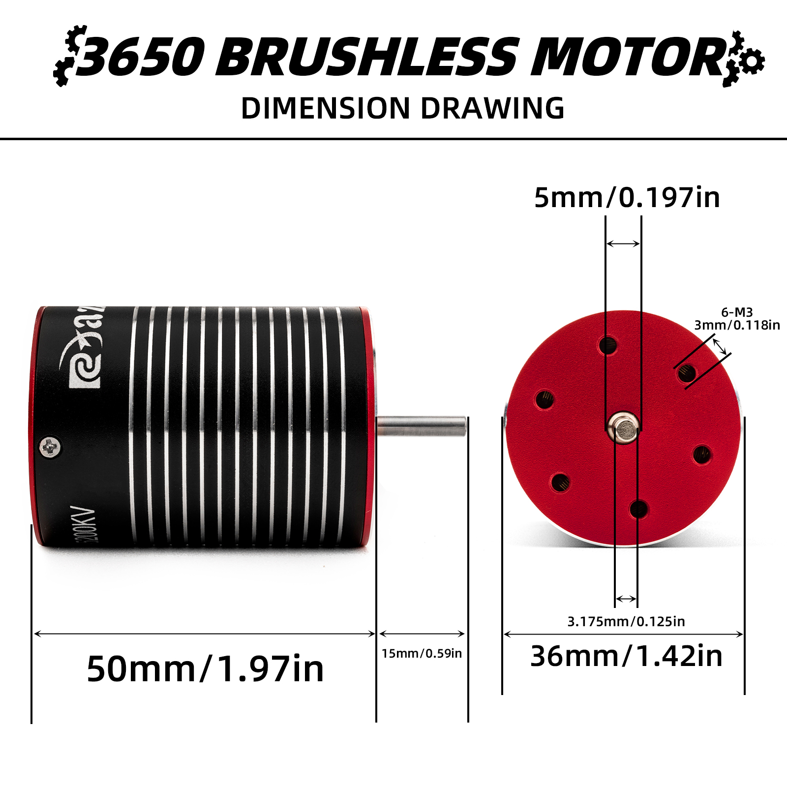 RC 3650 Brushless Motor For Ax - Brushless Motor 3650 のレビューと価格