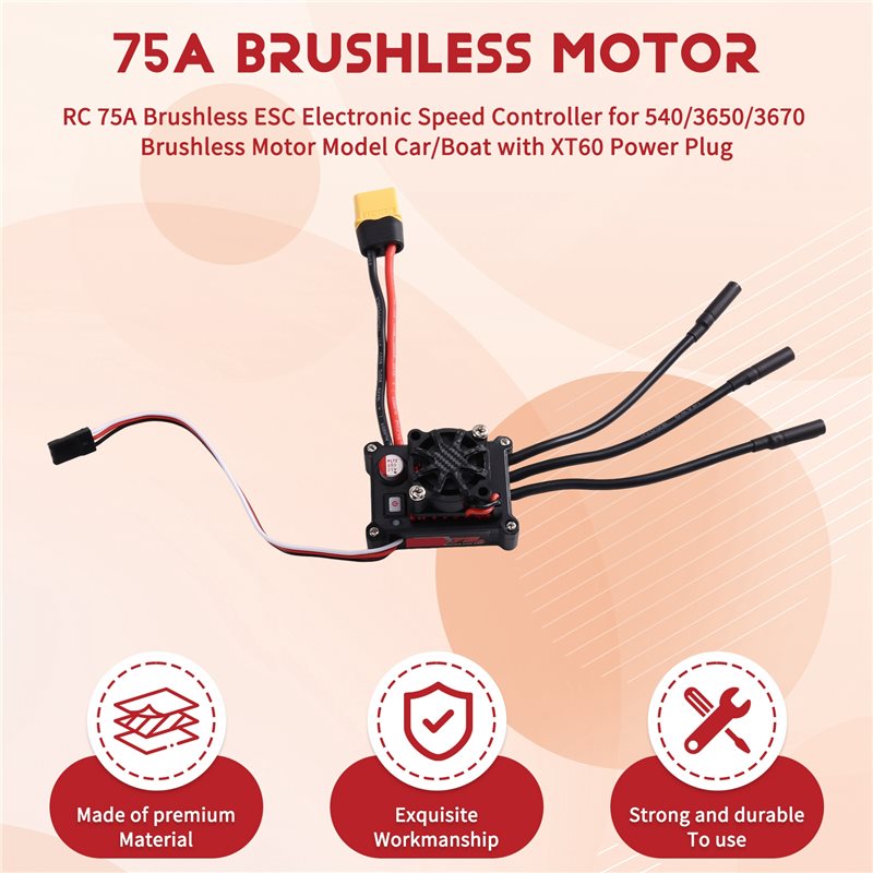MACH-RC 75A Brushless ESC Elec - Brushless Motor 3650 のレビューと価格